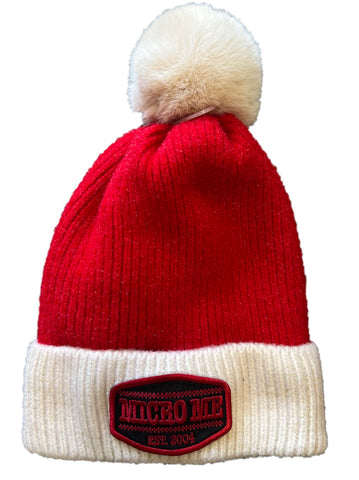 Red/Natural  Red Patch Beanie, (MEDIUM)