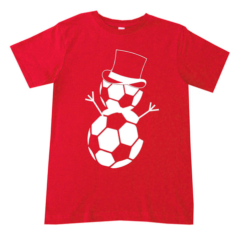Soccer Snowman Tee Shirt, Red (Infant, Toddler, Youth)