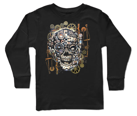 SP-Steampunk Skull Long Sleeve Shirt,  Black (Infant,Toddler, youth, adult)