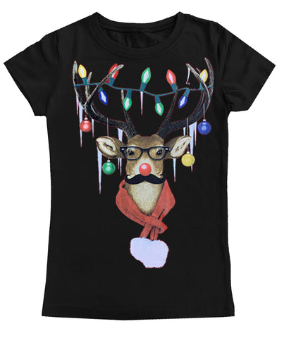 CHR-Reindeer Lights Fitted Tee, Black (infant, toddler, youth)