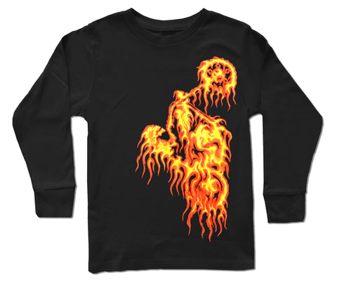 Flame Rider Long Sleeve, Black (Toddler, Youth)