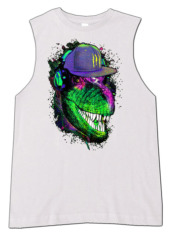 SS-Rock Dino Muscle Tank, White (Infant, Toddler, Youth, Adult)