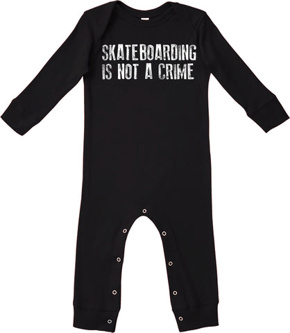 Skateboarding Is Not A Crime Romper, Black (Infant)