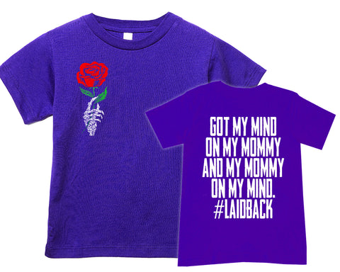 Rose/Mind on Mommy  Shirt, PURPLE (Infant, Toddler, Youth, Adult)