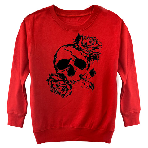 Rose Skull Sweater, Red (Toddler, Youth , Adult)