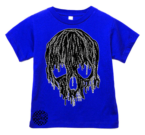 Checker Drip Skull Tee, Royal  (Infant, Toddler, Youth, Adult)