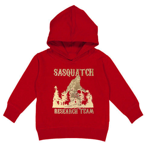 Sasquatch Research Team Hoodie, Red  (Toddler, Youth, Adult)