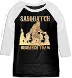 *Sasquatch Research Raglan, B/W (Toddler, Youth)