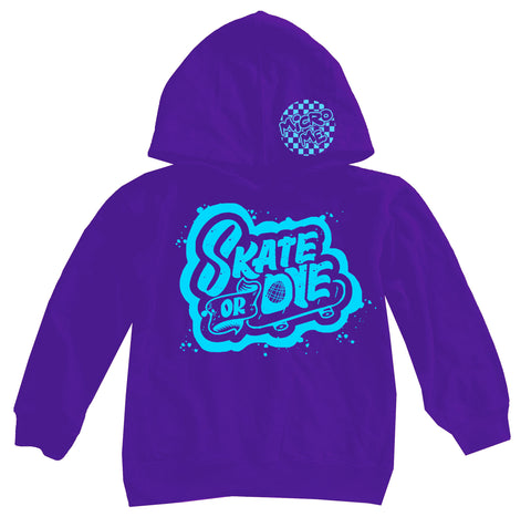 SKATE or DYE, Hoodie-Purple (Toddler, Youth, Adult)