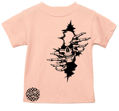 Skull Peeping Tee, Peach (Infant, Toddler, Youth, Adult)