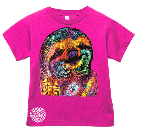 WD Sloth Tee, Hot Pink (Infant, Toddler, Youth, Adult)