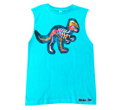 SS-Salty Dino Muscle Tank, Tahiti (Infant, Toddler, Youth, Adult)