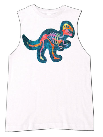 SS-Salty Dino Muscle Tank, White (Infant, Toddler, Youth, Adult)