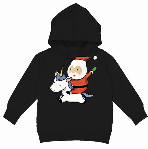 CHR-Santa Unicorn Hoodie, Black (Toddler, Youth)