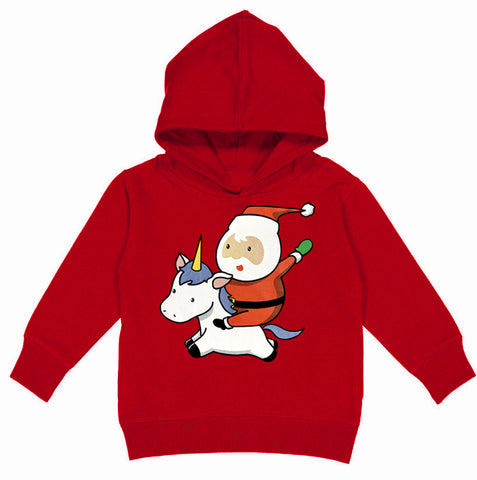 CHR-Santa Unicorn Hoodie, Red (Toddler, Youth)