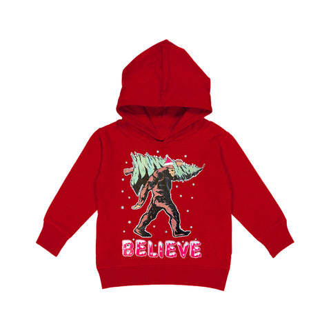 Sasquatch Tree Hoodie, Red  (Toddler, Youth)