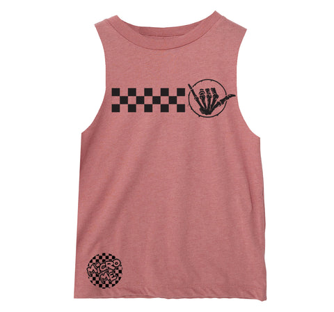 Shaka Bones Muscle Tank, Clay (Toddler, Youth, Adult)
