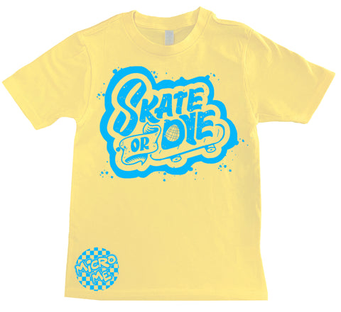 Skate or DYE Tee,  Butter (Infant, Toddler, Youth, Adult)