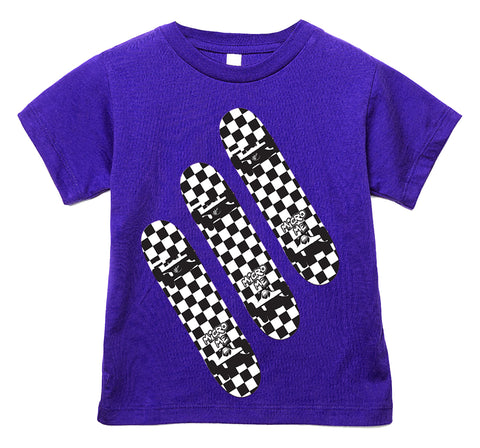 Skateboard Checks Tee, Purple  (Infant, Toddler, Youth, Adult)