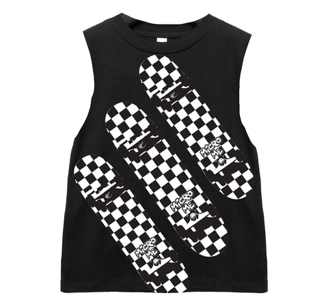 Skateboard Checks Muscle Tank, Black (Infant, Toddler, Youth, Adult)