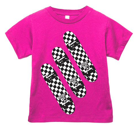 Skateboard Checks Tee, Hot Pink (Infant, Toddler, Youth, Adult)