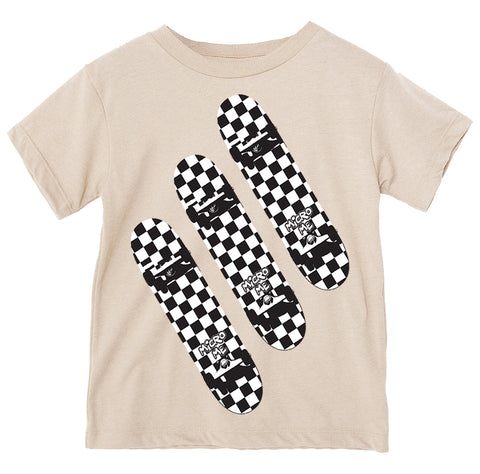 Skateboard Checks Tee, Natural  (Infant, Toddler, Youth, Adult)