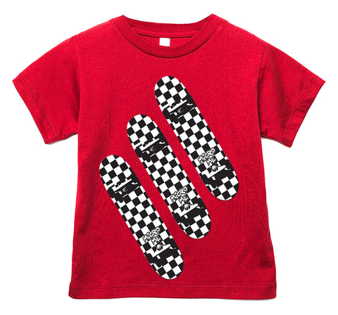 Skateboard Checks Tee, Red  (Infant, Toddler, Youth, Adult)