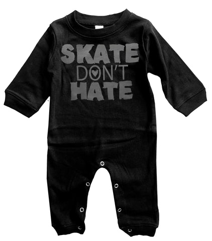 Skate Don't Hate Romper, Black- (Infant)