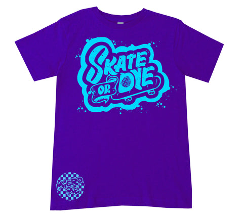 Skate or DYE Tee,  Purple (Infant, Toddler, Youth, Adult)