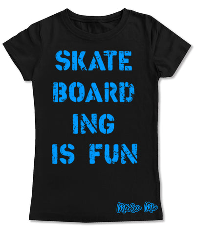 Skateboarding Is Fun Fitted Tee, Black (Infant, Toddler, Youth)