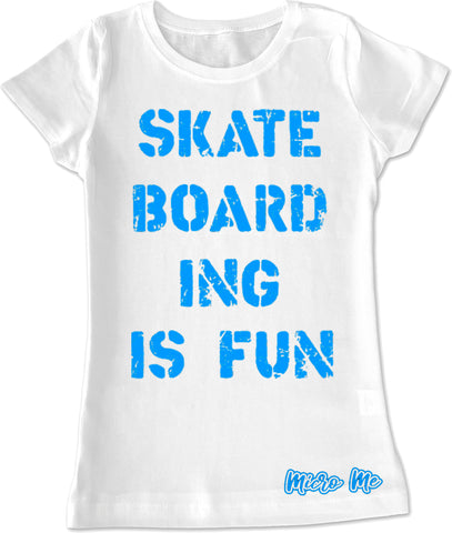 Skateboarding Is Fun Fitted Tee, White (Infant, Toddler, Youth)