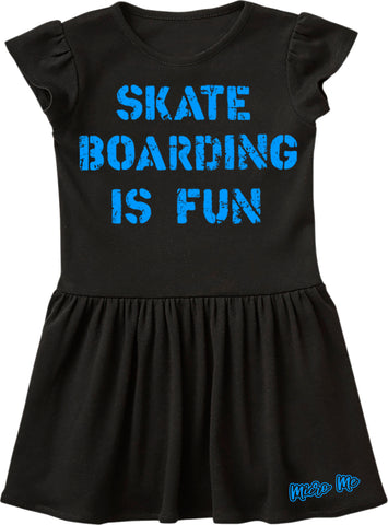 Skateboarding Is Fun Dress, Black (Infant, Toddler)