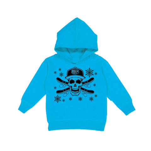 Winter Skull Hoodie, Turq (Toddler, Youth, Adult)