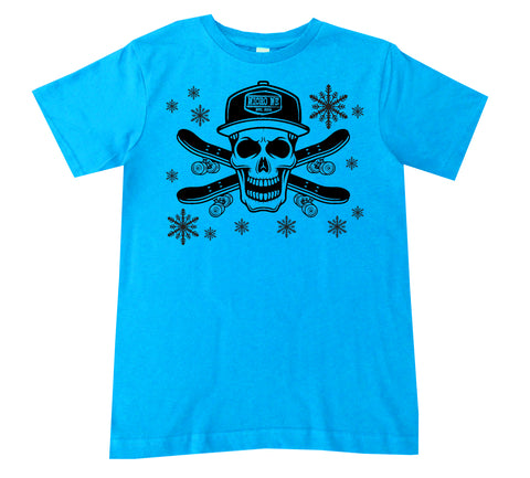 Winter Skull Tee, Turquoise (Infant, Toddler, Youth, Adult)