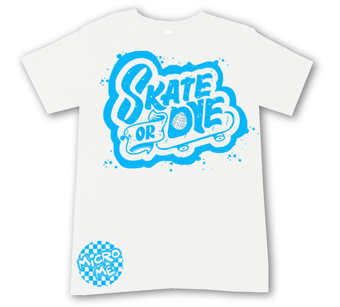 Skate or DYE Tee,  White (Infant, Toddler, Youth, Adult)