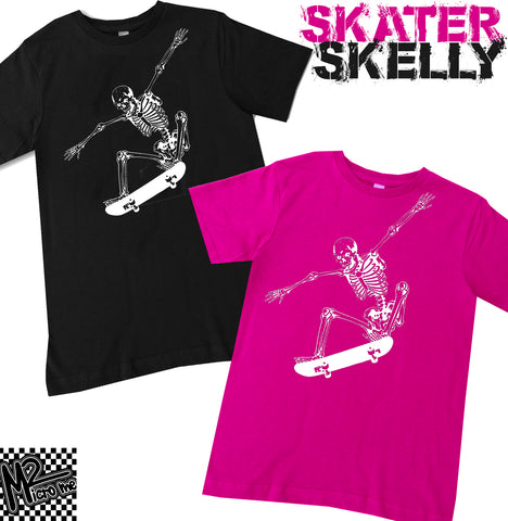 HM-Skater Skeleton Tee, Hot Pink (Infant, Toddler, Youth)