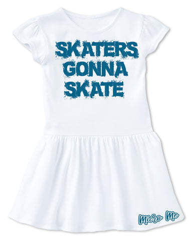 SR-Skaters Gonna Skate Dress, Wht/Teal (Infant, Toddler)