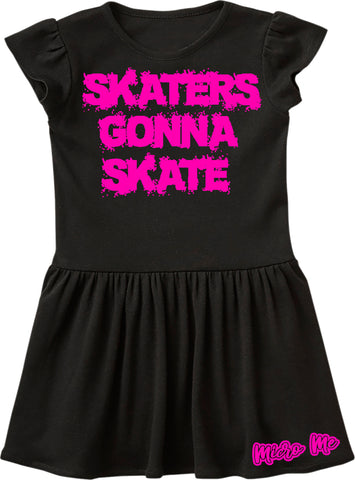 SR-Skaters Gonna Skate Dress, Blk/HP (Infant, Toddler)