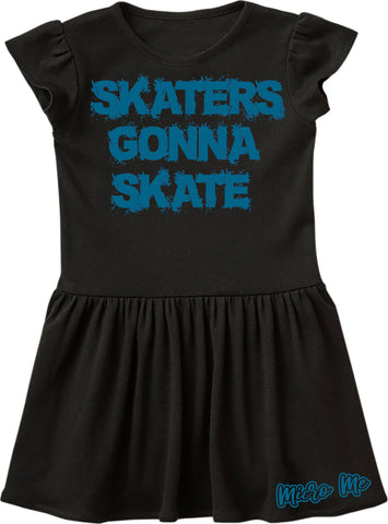 SR-Skaters Gonna Skate Dress, Blk/Teal (Infant, Toddler)