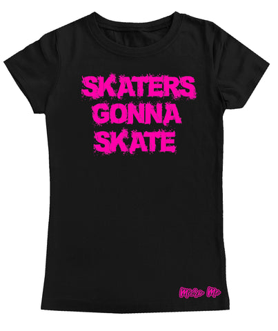 SR-Skaters Gonna Skate Fitted Tee, Black/HP(Youth, Adult)