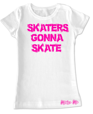 SR-Skaters Gonna Skate Fitted Tee, White/HP(Youth, Adult)
