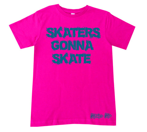 SR-Skaters Gonna Skate Tee, Hot Pink/Teal (Infant, Toddler, Youth, Adult)