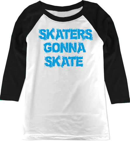 Skaters Gonna Skate Raglan, WB (Toddler, Youth)