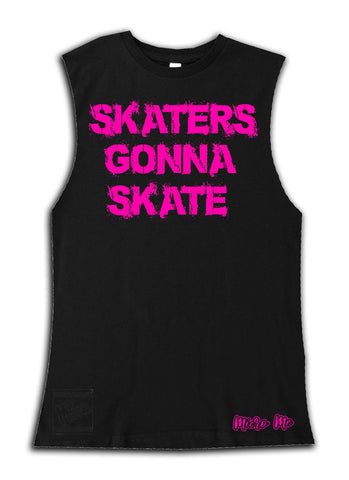 SR-Skaters Gonna Skate Muscle Tank, Black/HP  (Infant, Toddler, Youth)