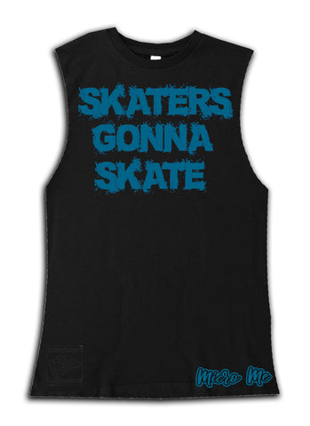 SR-Skaters Gonna Skate Muscle Tank, Black/Teal  (Infant, Toddler, Youth)