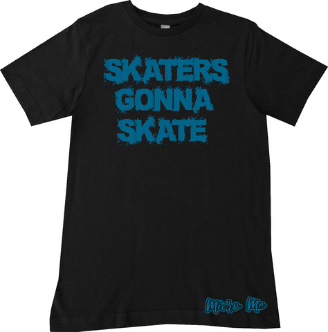 SR-Skaters Gonna Skate Tee, Black/Teal (Infant, Toddler, Youth, Adult)