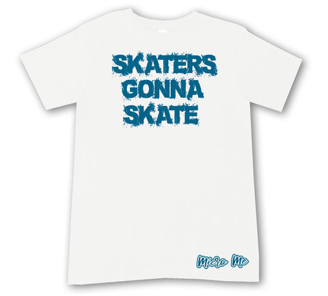 SR-Skaters Gonna Skate Tee, White/Teal (Infant, Toddler, Youth, Adult)