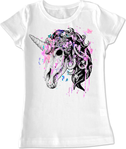U- SkeleCorn GIRLS Fitted Tee, White (Youth, Adult)