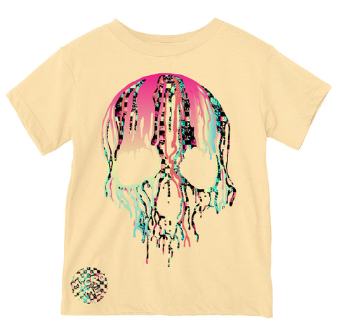 Check Distressed Drip Skull Tee, Butter (Infant, Toddler, Youth, Adult)