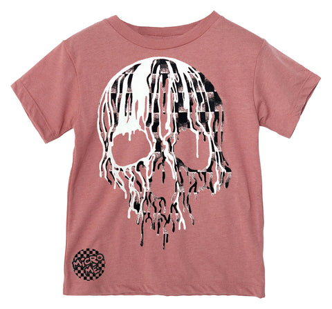 Denim Check Skull Tee, Clay (Infant, Toddler, Youth, Adult)